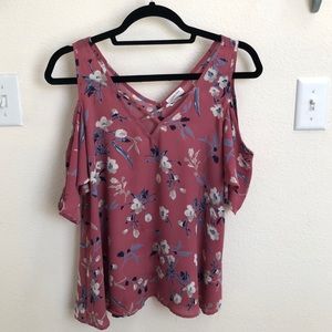 Cold shoulder floral summer top